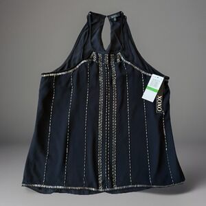 NWT - XOXO Seeveless Tank Top‎  Black Womens Size Large
